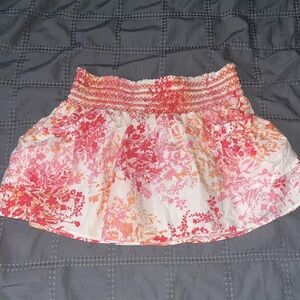Vibrant Floral Wet Seal Skirt with Pockets